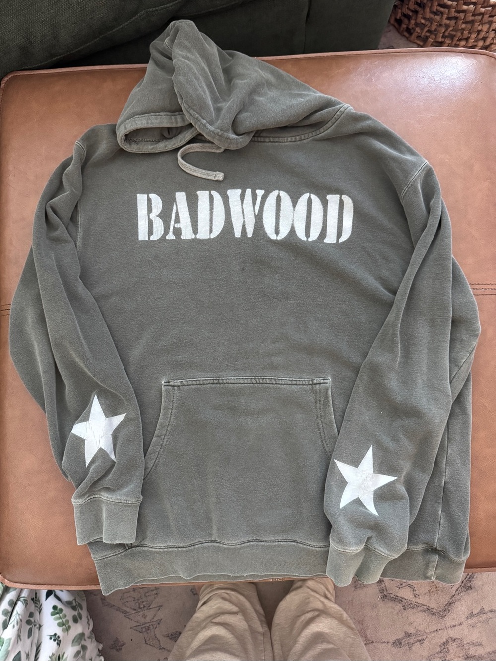 Badwood Grey Hoodie with White Stars